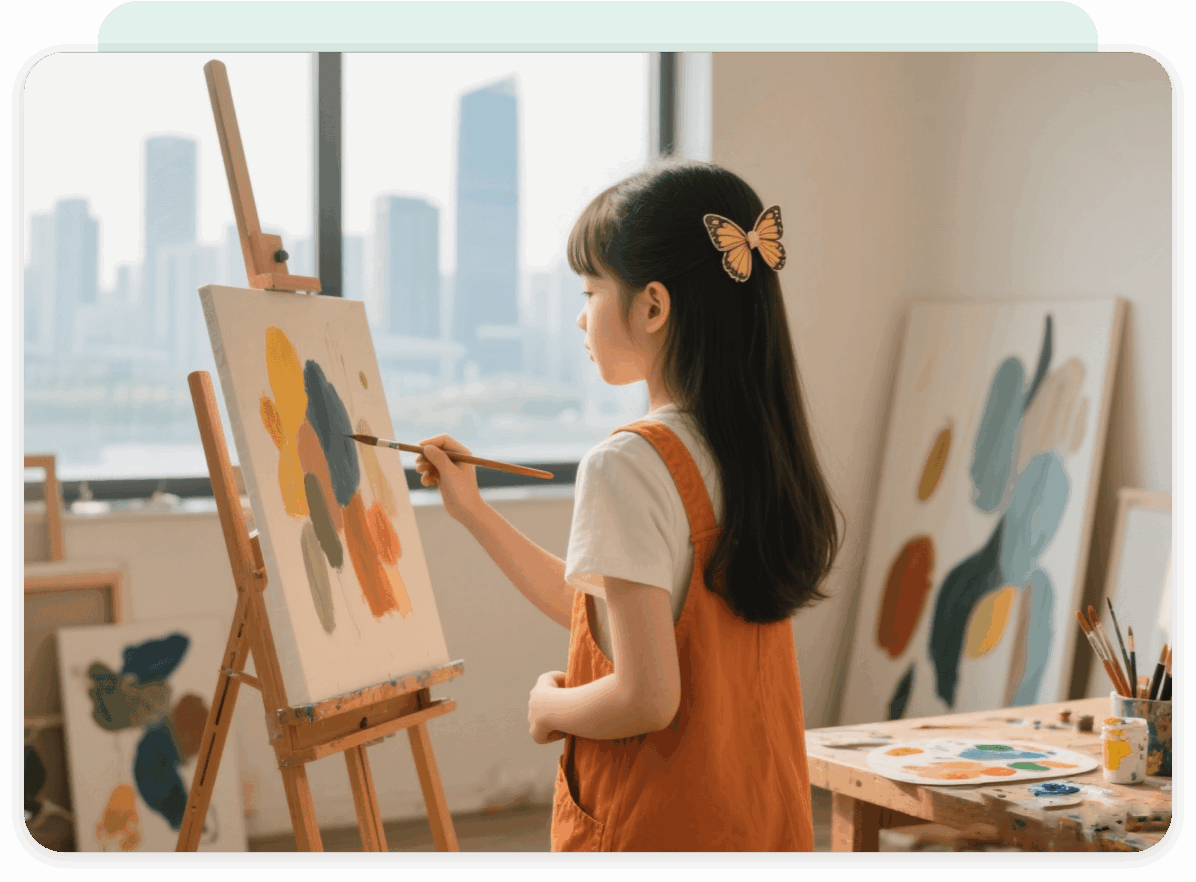 创作者在画布前创作